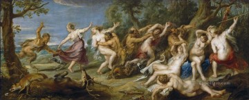 Diana and her Nymphs Surprised by the Fauns Baroque Peter Paul Rubens Oil Paintings